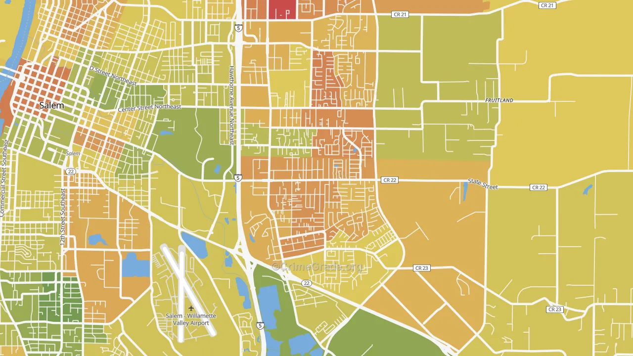 Four Corners, OR Map of Murder Rates