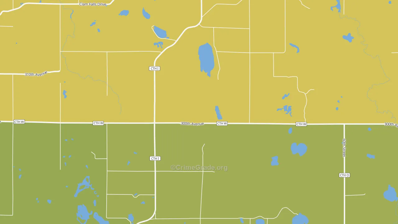 Four Corners, WI Map of Murder Rates