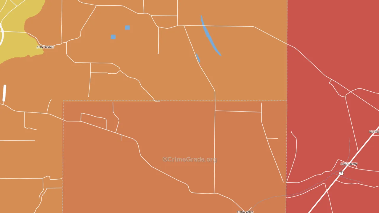 Four Mile, MS Map of Murder Rates