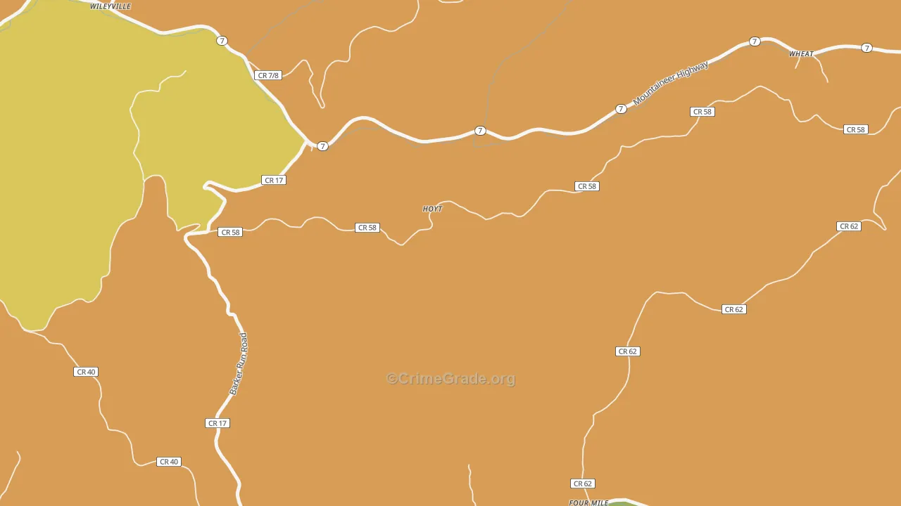Four Mile, WV Map of Murder Rates
