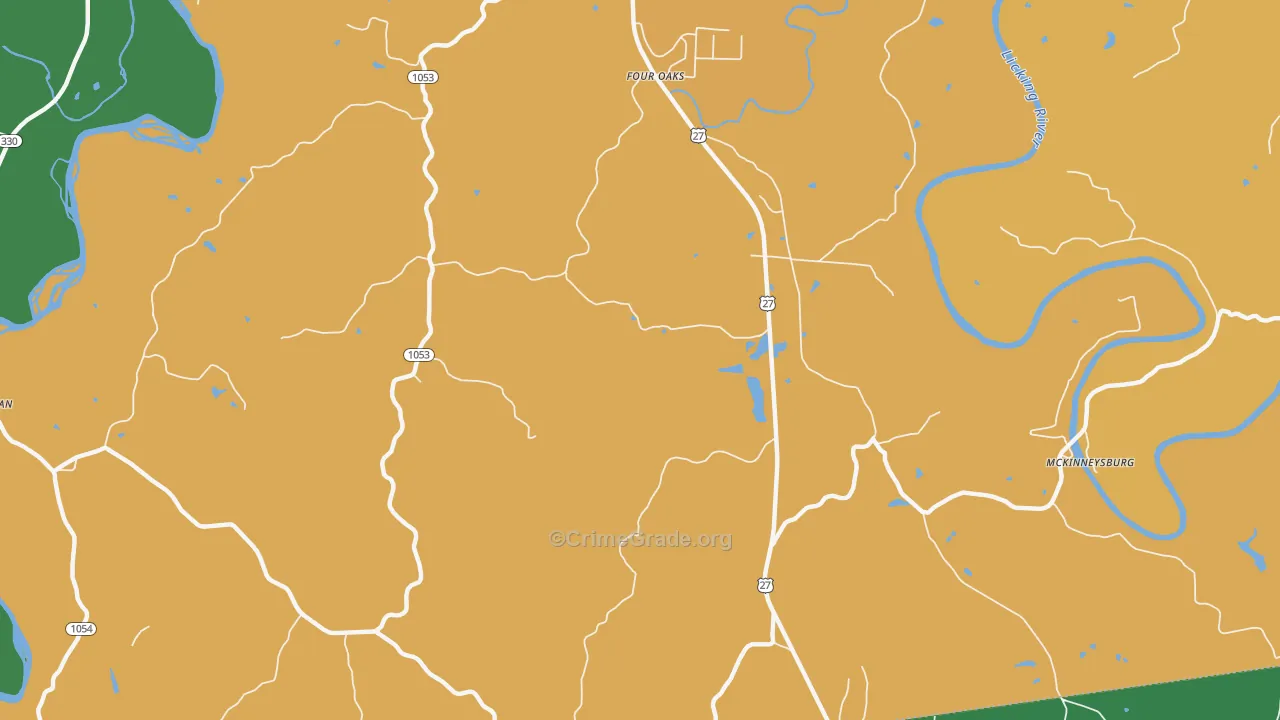 Four Oaks, KY Map of Murder Rates