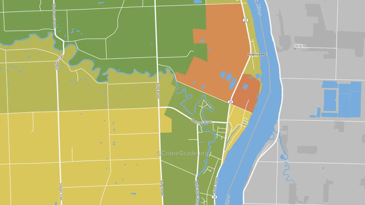 Four Towns, MI Map of Murder Rates