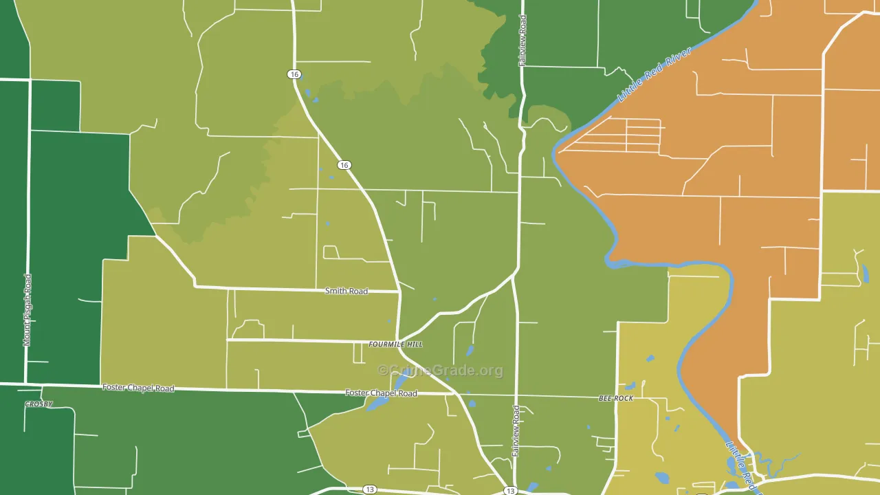 Fourmile Hill, AR Map of Murder Rates