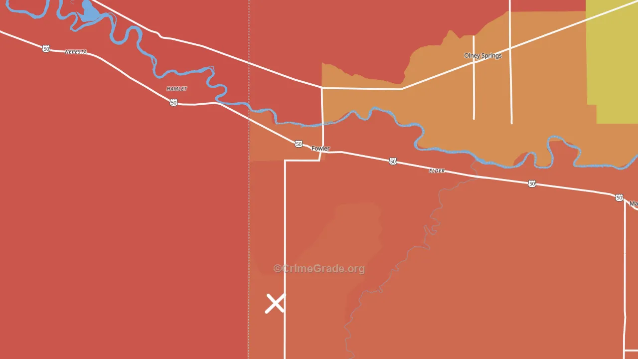 Fowler, CO Map of Murder Rates