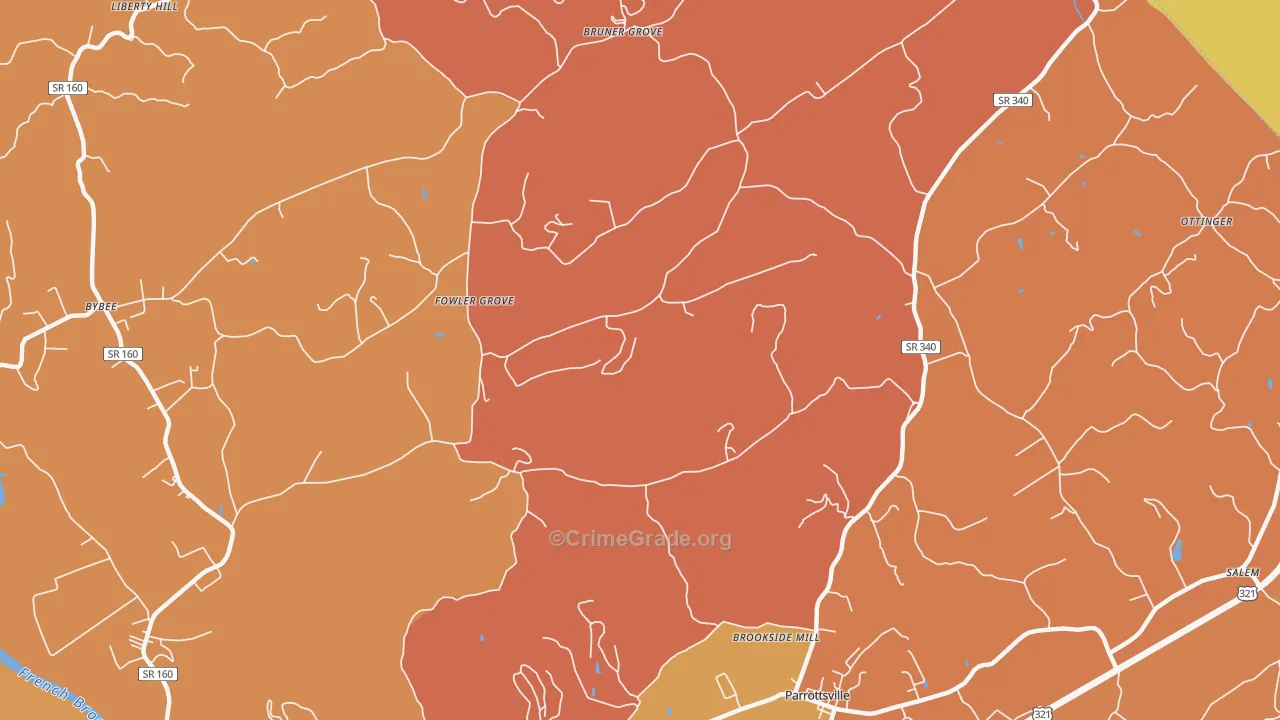 Fowler Grove, TN Map of Murder Rates