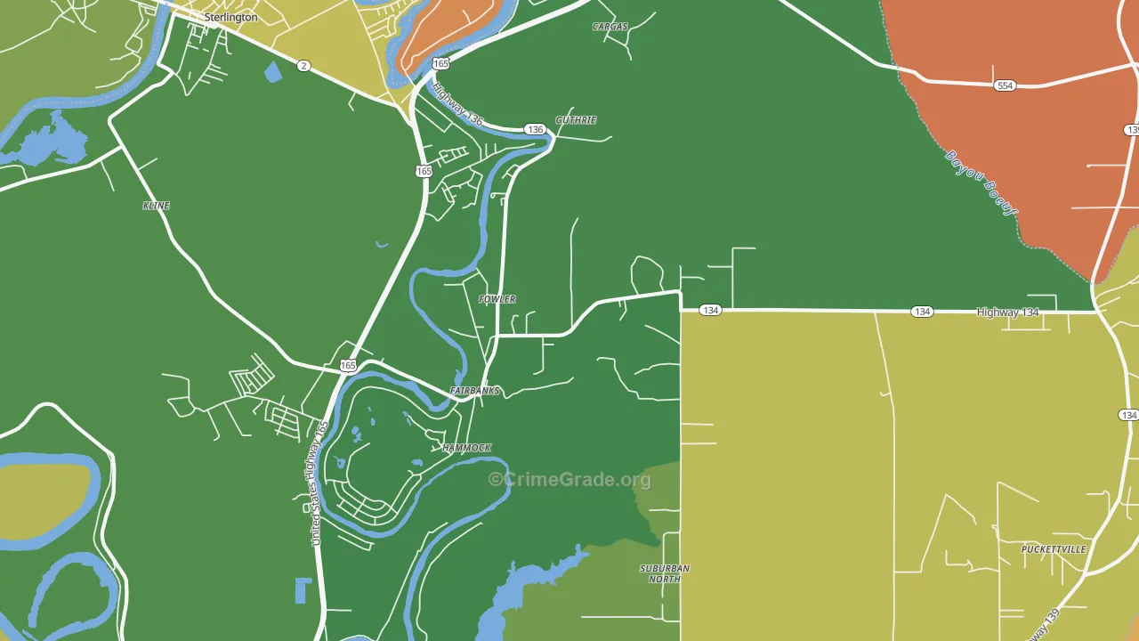 Fowler, LA Map of Murder Rates