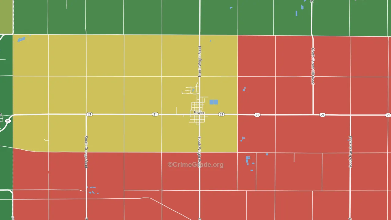 Fowler, MI Map of Murder Rates