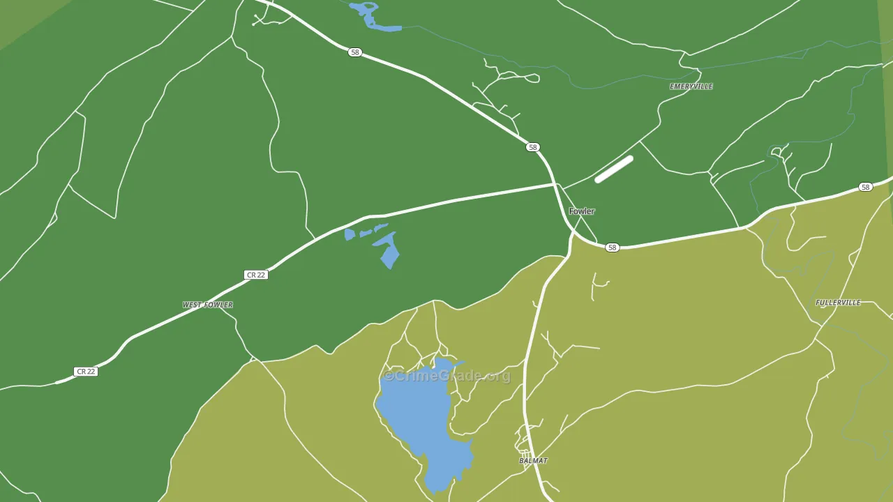 Fowler, NY Map of Murder Rates