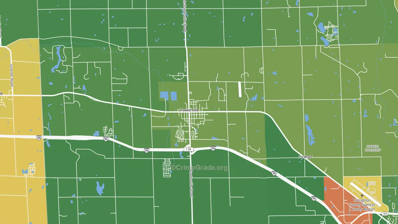 Fowlerville, MI Map of Murder Rates