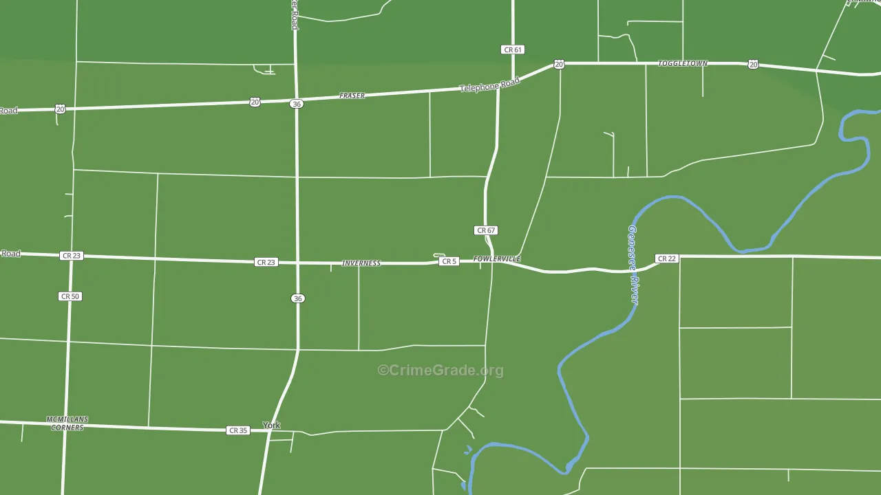 Fowlerville, NY Map of Murder Rates