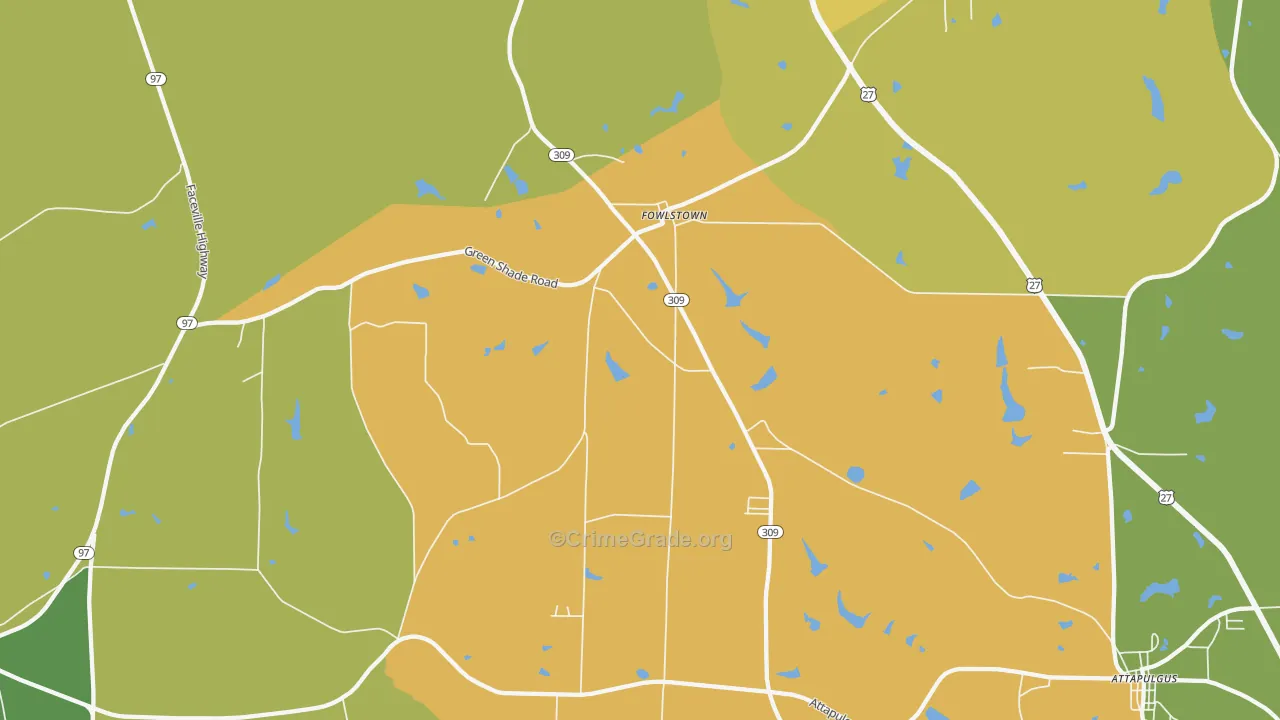 Fowlstown, GA Map of Murder Rates