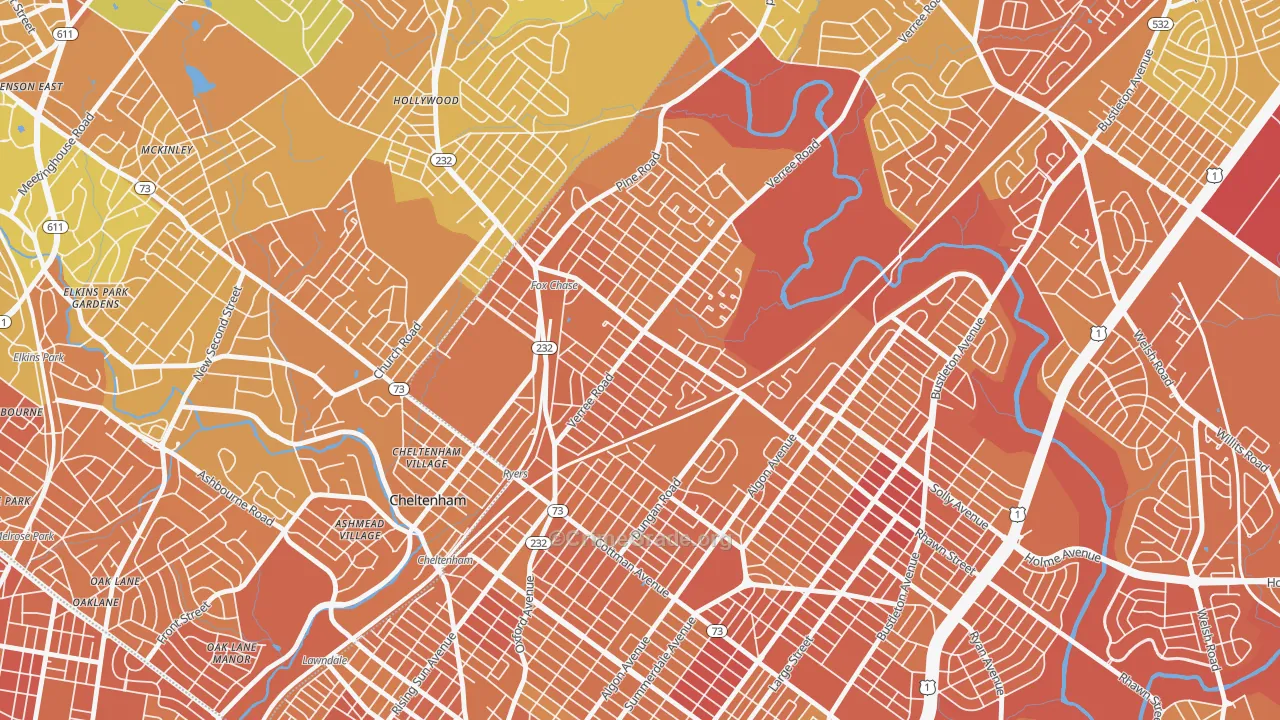 Fox Chase-Burholme, Philadelphia, PA Map of Murder Rates