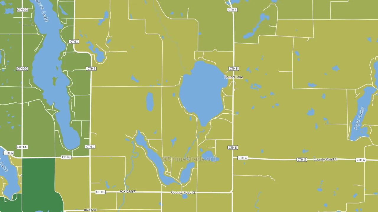 Fox Creek, WI Map of Murder Rates