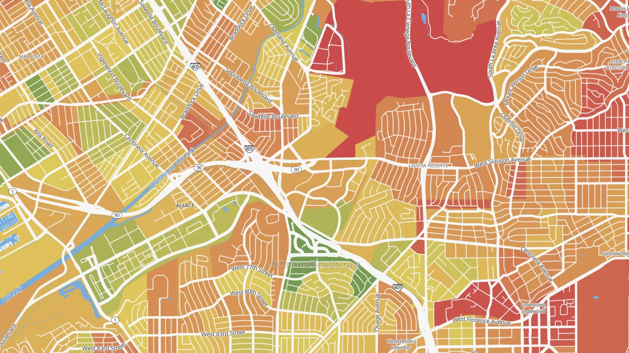 Fox Hills, Culver City, CA Map of Murder Rates
