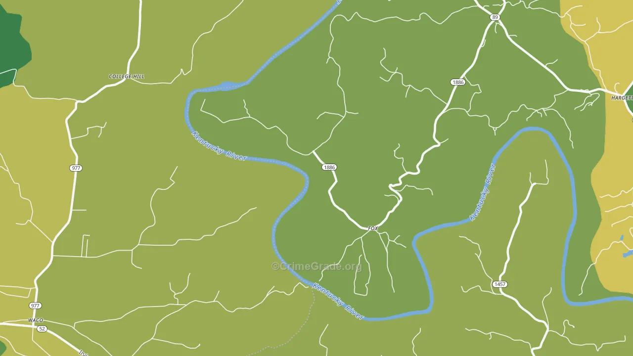 Fox, KY Map of Murder Rates