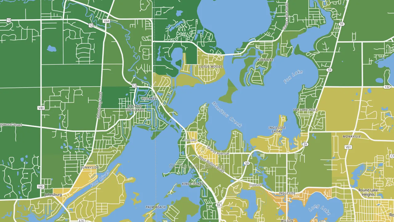 Fox Lake, IL Map of Murder Rates