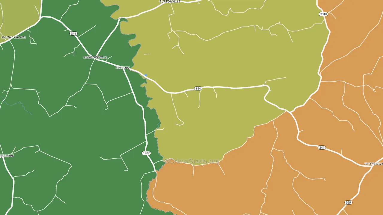 Foxport, KY Map of Murder Rates