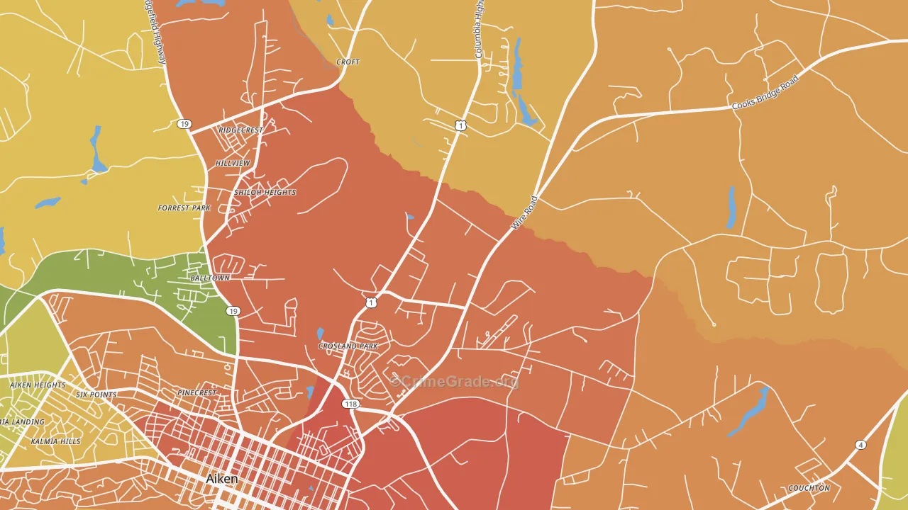 Foxtown, SC Map of Murder Rates