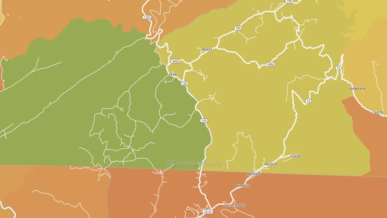 Frakes, KY Map of Murder Rates