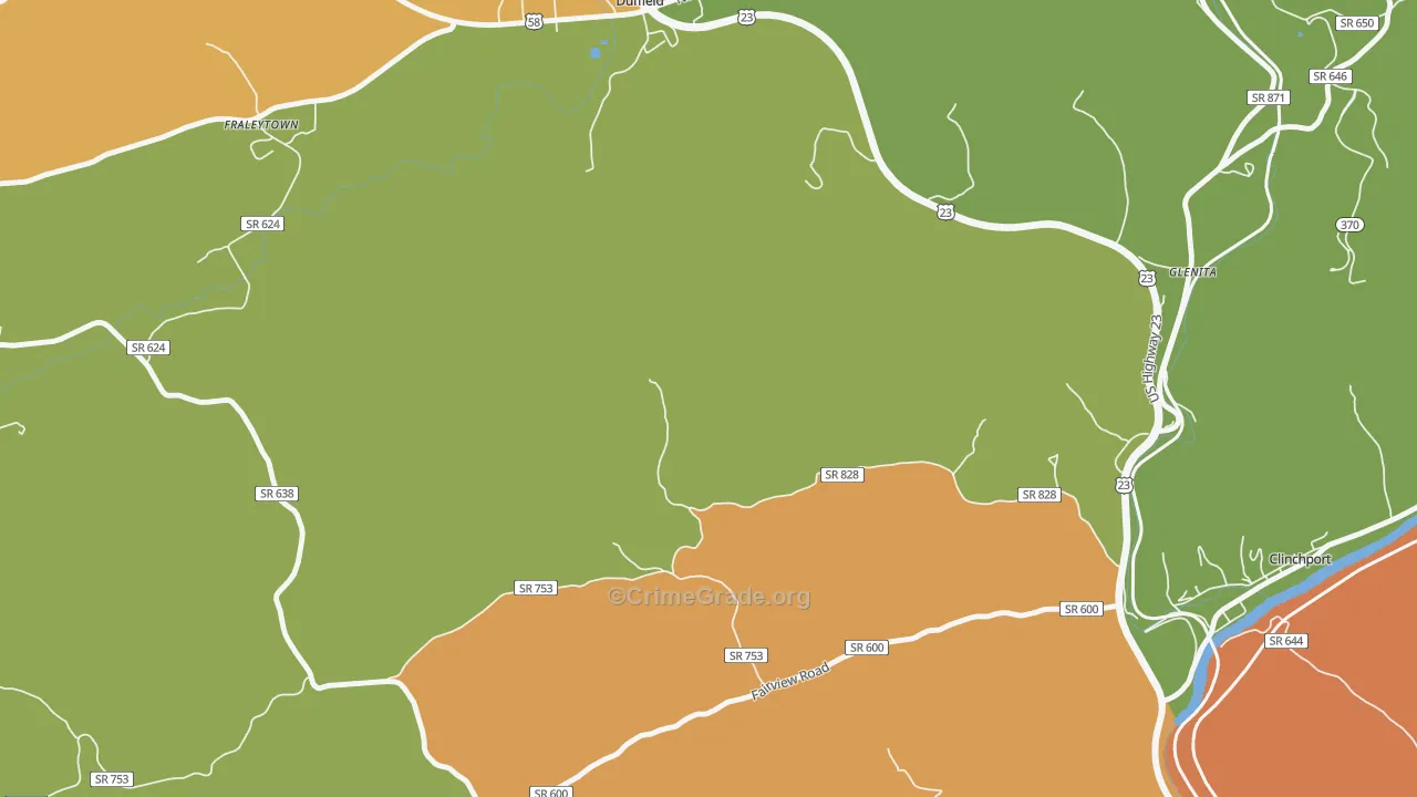 Fraleytown, VA Map of Murder Rates