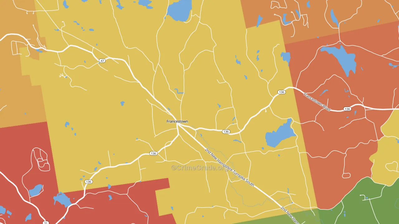 Francestown, NH Map of Murder Rates