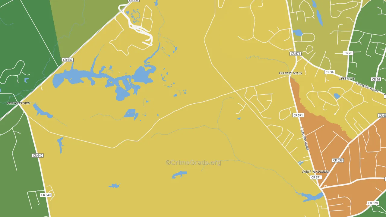 Francis Mills, NJ Map of Murder Rates