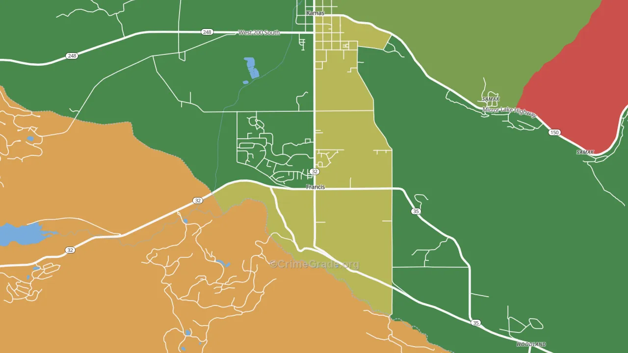 Francis, UT Map of Murder Rates