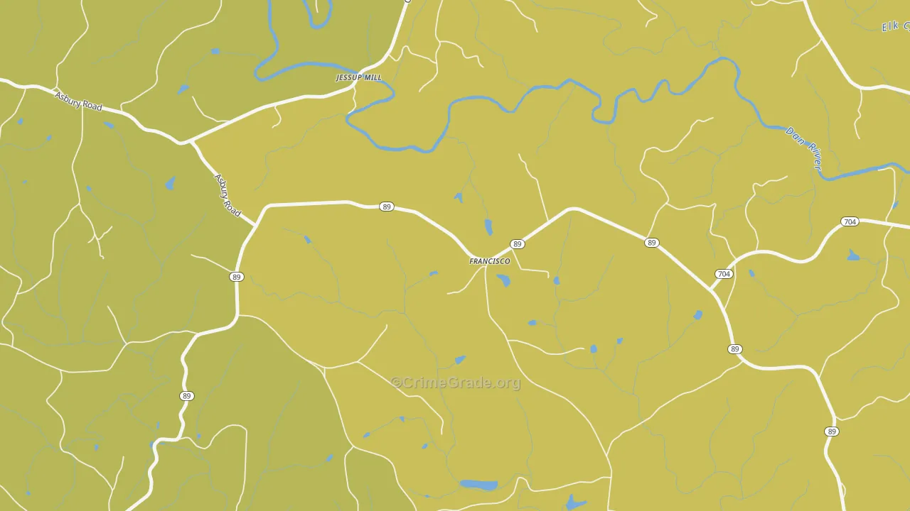 Francisco, NC Map of Murder Rates