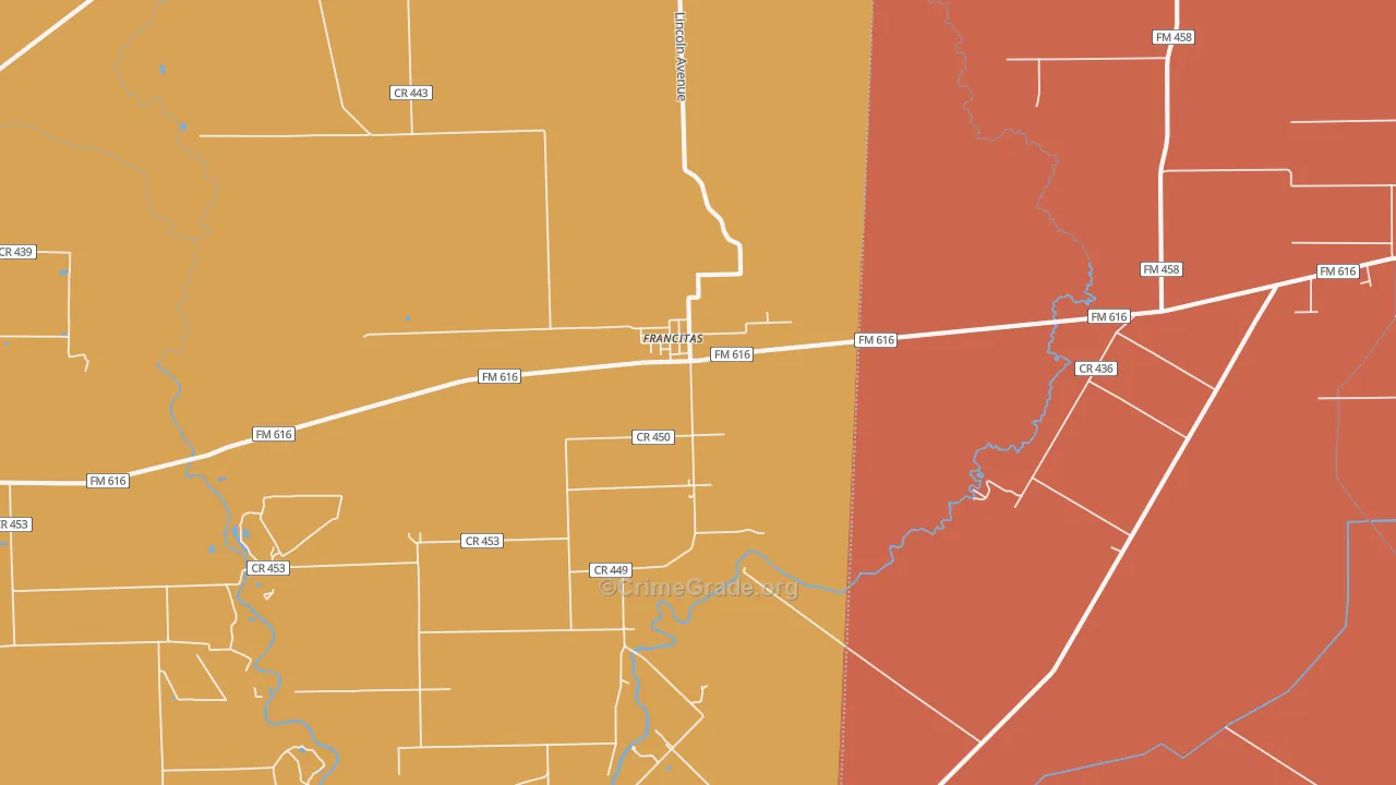 Francitas, TX Map of Murder Rates