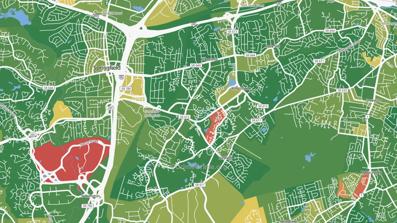 Franconia, VA Map of Murder Rates