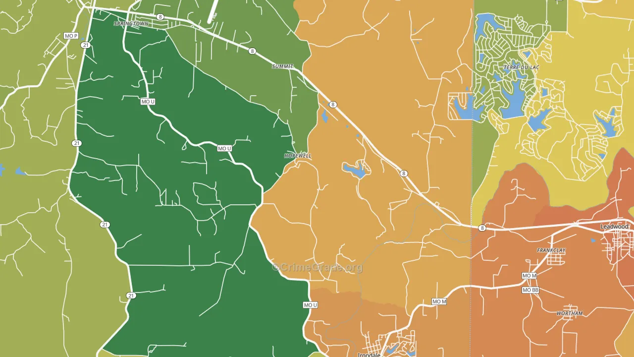 Frankclay, MO Map of Murder Rates
