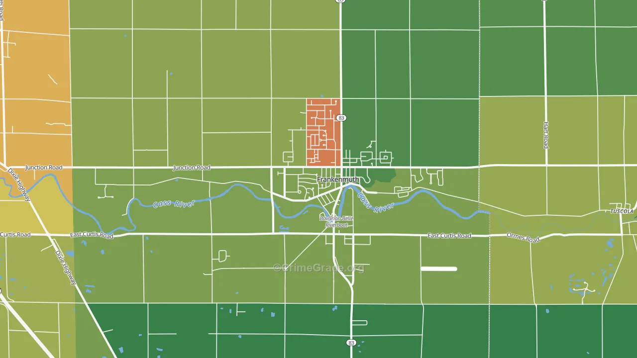 Frankenmuth, MI Map of Murder Rates
