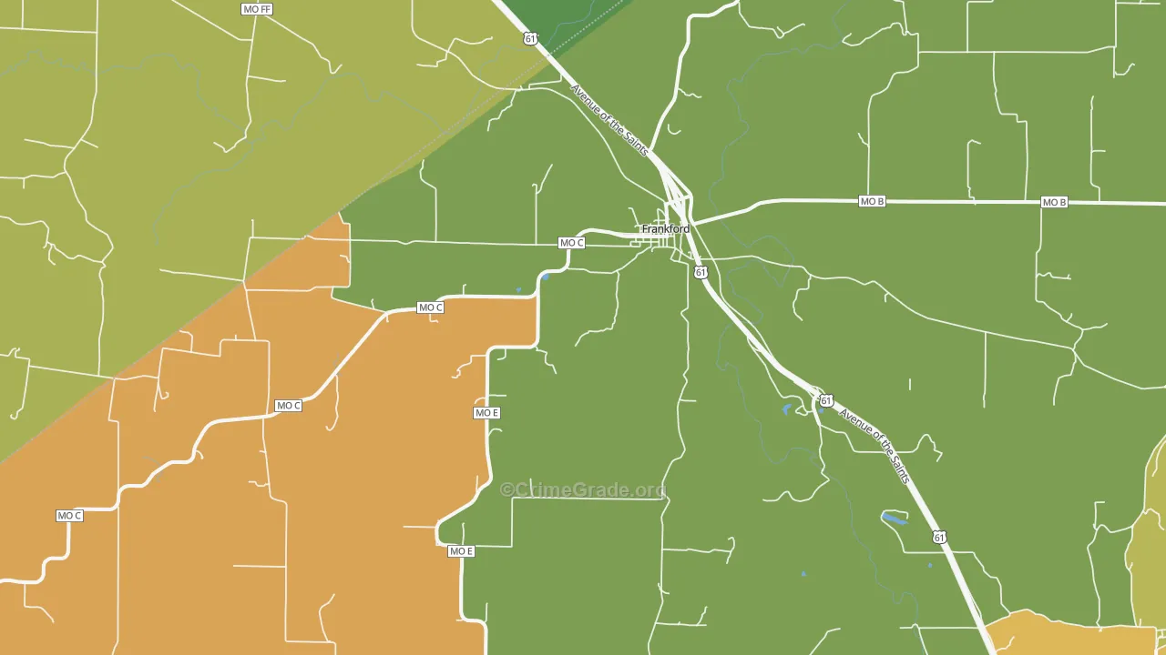Frankford, MO Map of Murder Rates