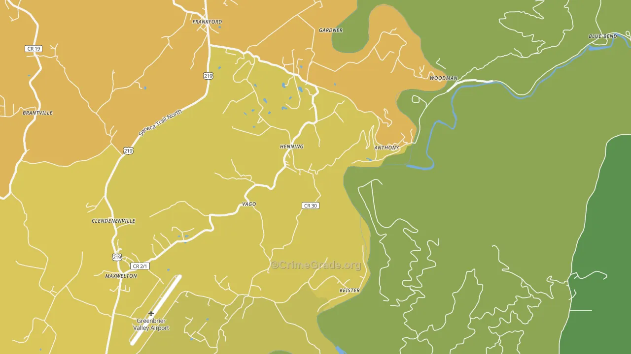Frankford, WV Map of Murder Rates