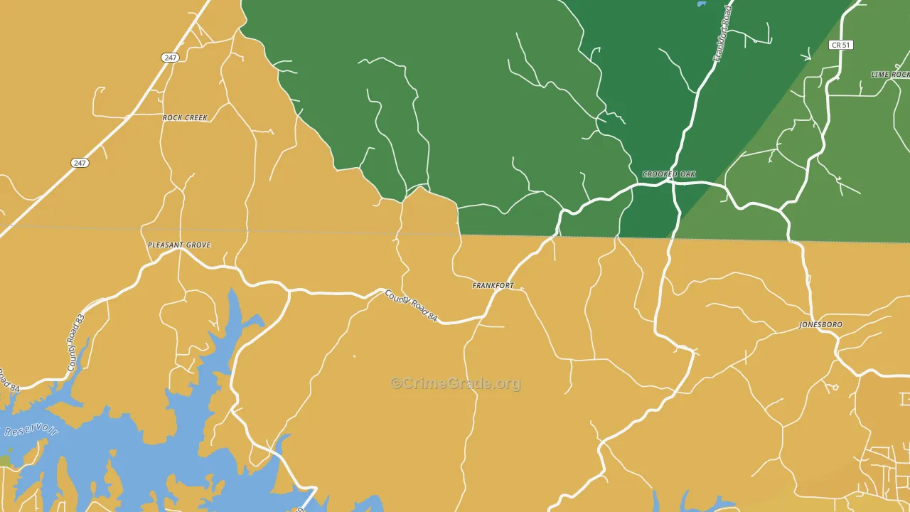 Frankfort, AL Map of Murder Rates