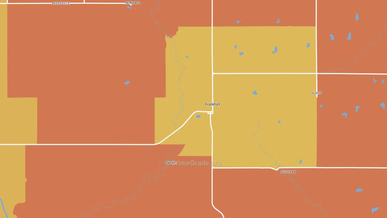Frankfort, KS Map of Murder Rates