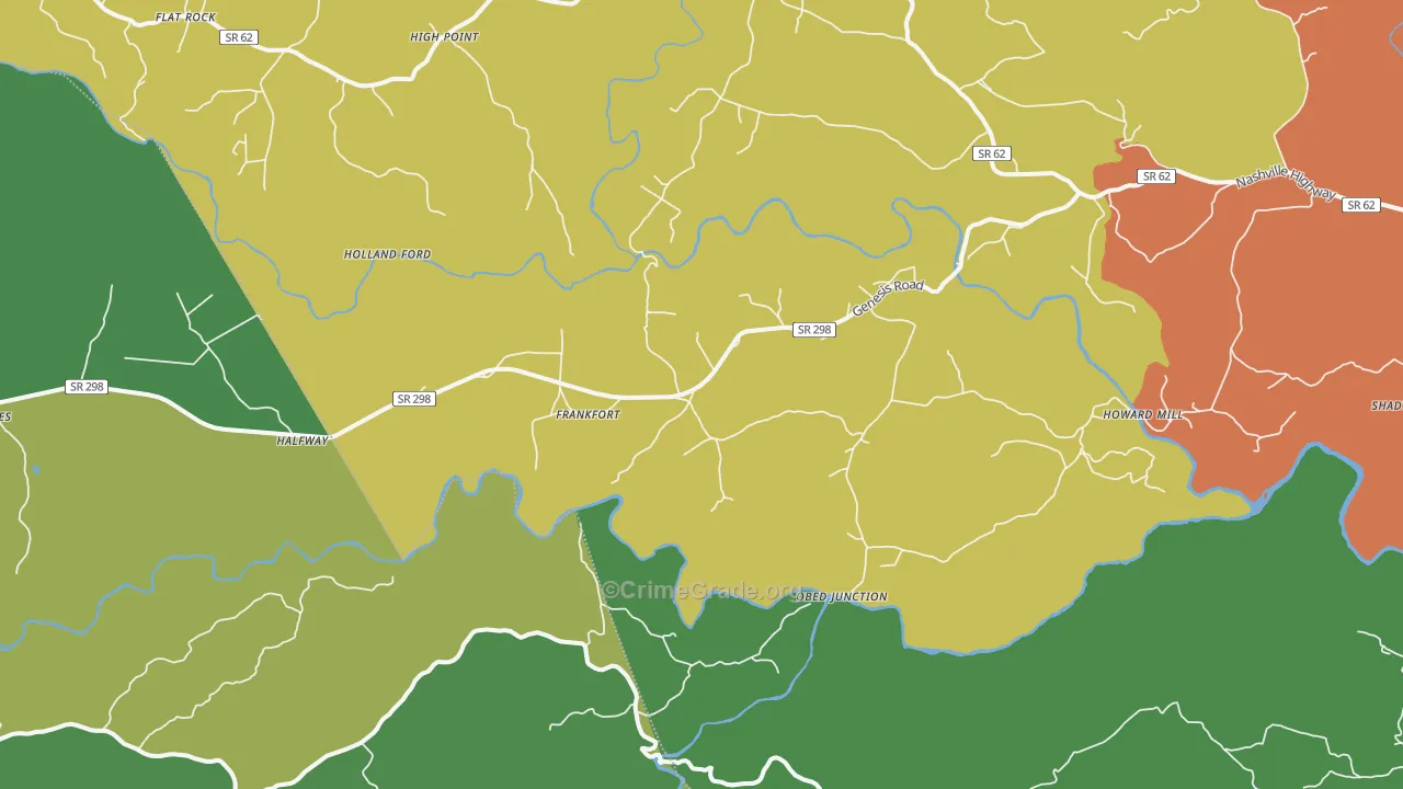 Frankfort, TN Map of Murder Rates