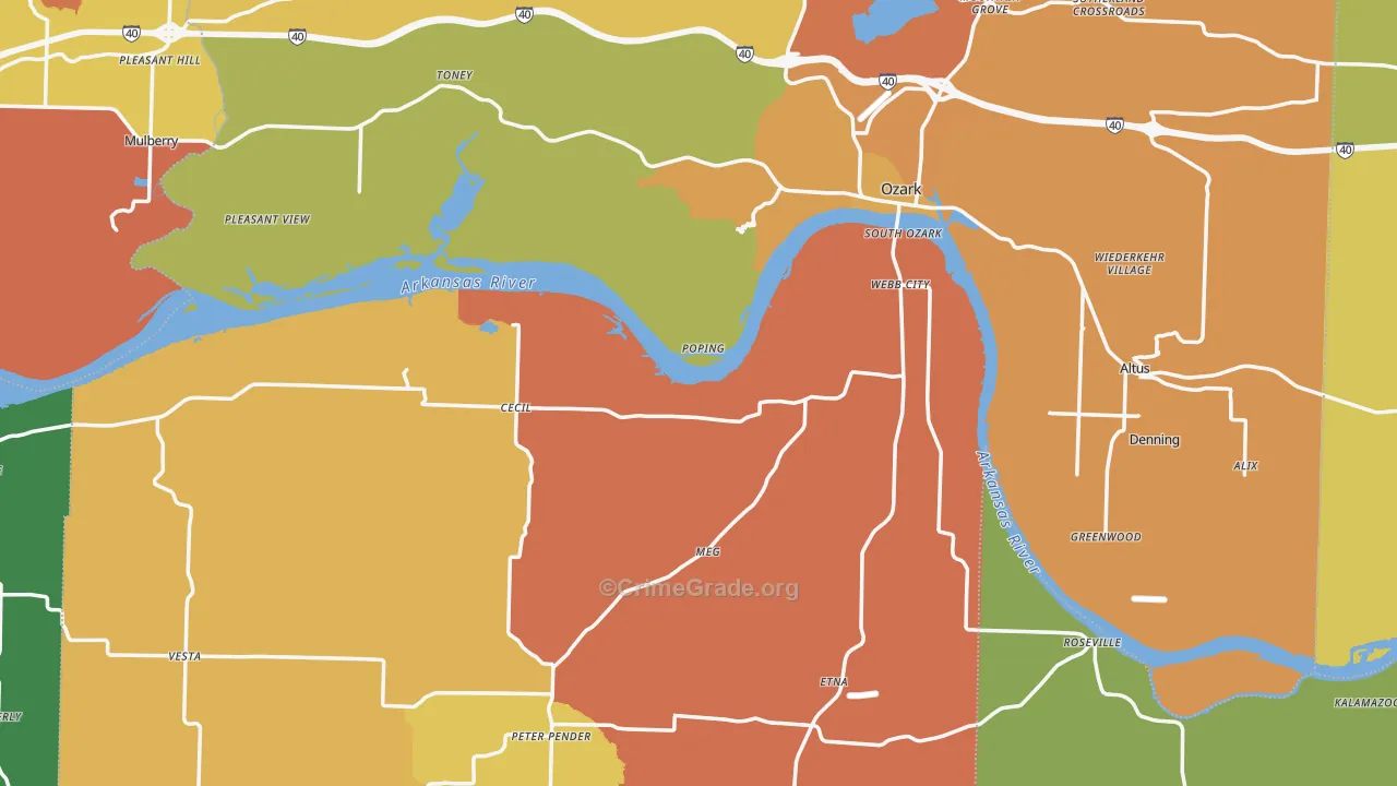 Franklin County, AR Map of Murder Rates