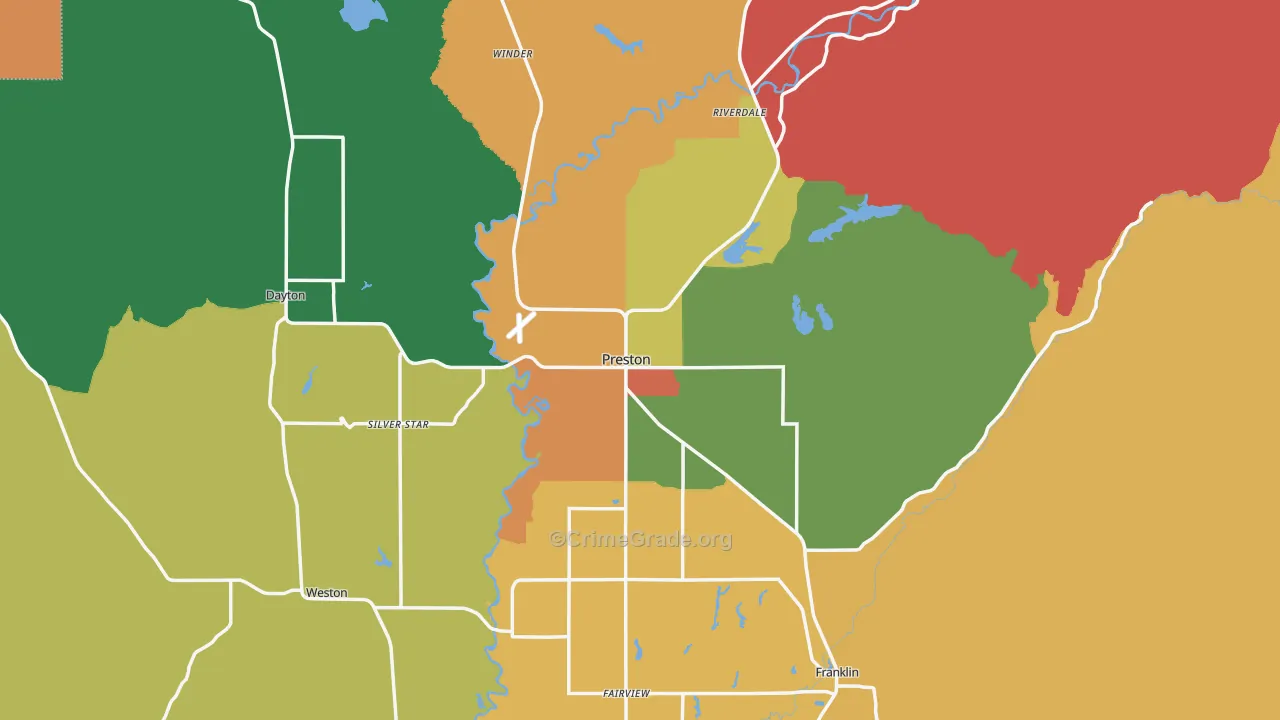 Franklin County, ID Map of Murder Rates