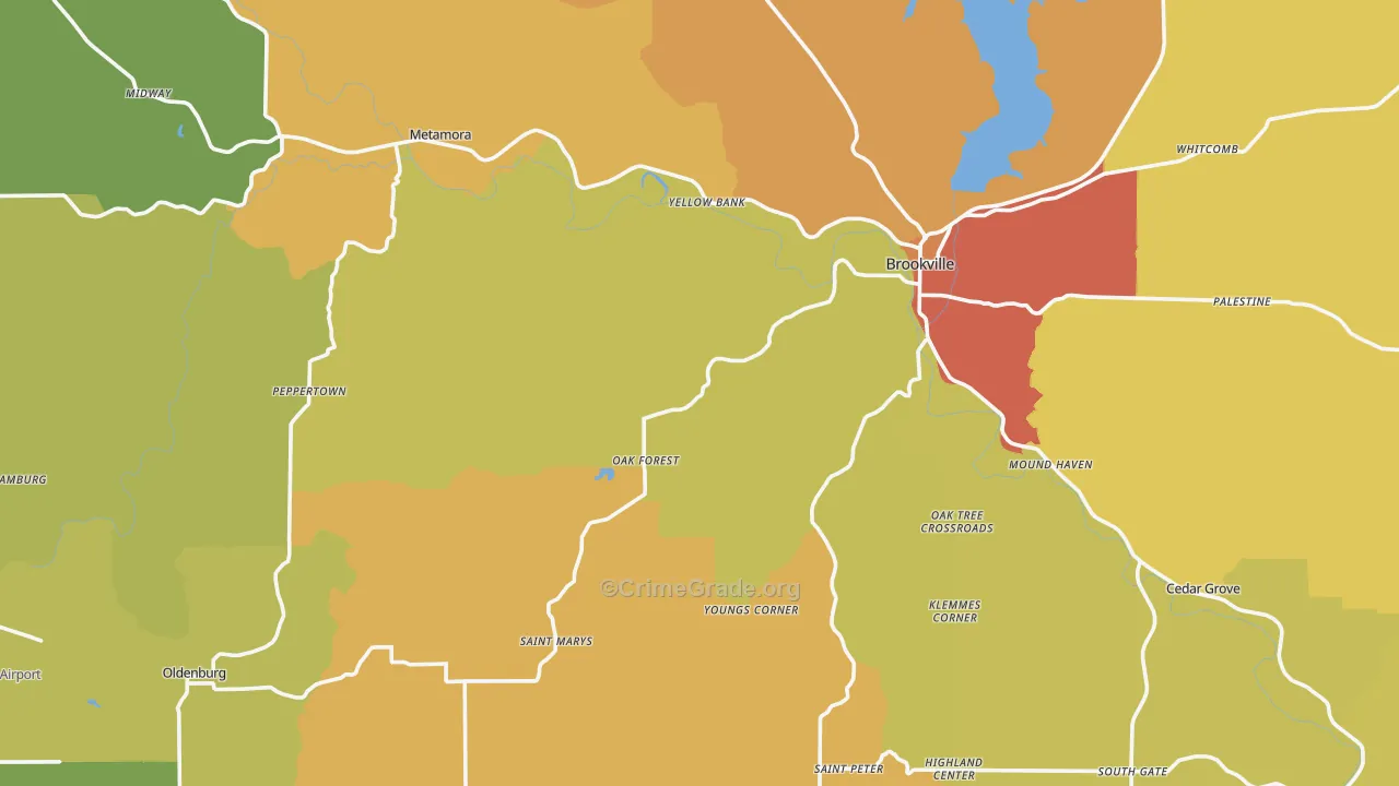 Franklin County, IN Map of Murder Rates