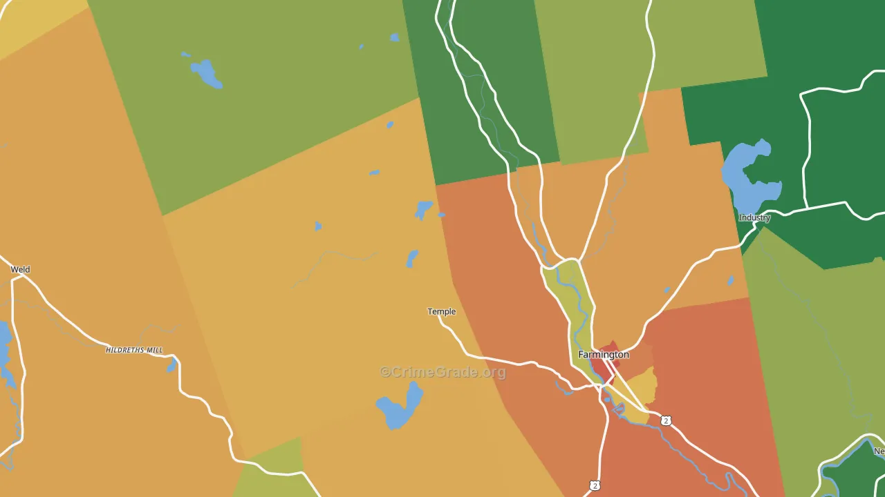 Franklin County, ME Map of Murder Rates