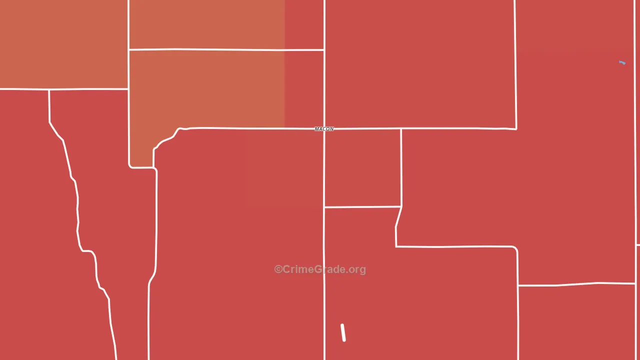 Franklin County, NE Map of Murder Rates