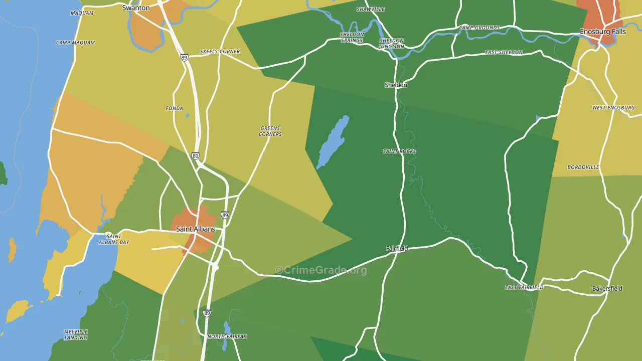 Franklin County, VT Map of Murder Rates