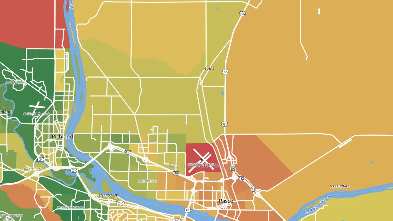 Franklin County, WA Map of Murder Rates