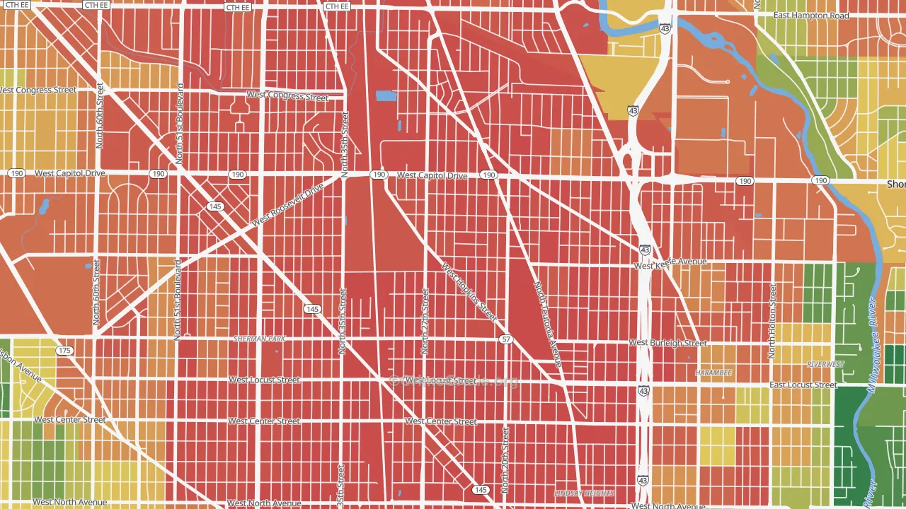 Franklin Heights, Milwaukee, WI Map of Murder Rates