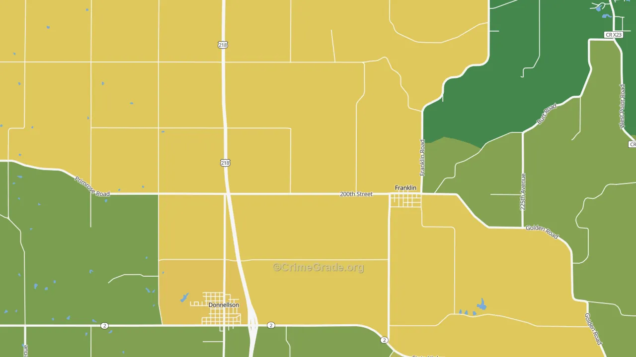 Franklin, IA Map of Murder Rates