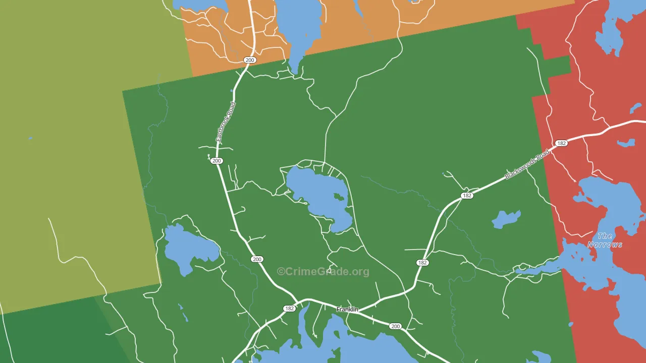 Franklin, ME Map of Murder Rates