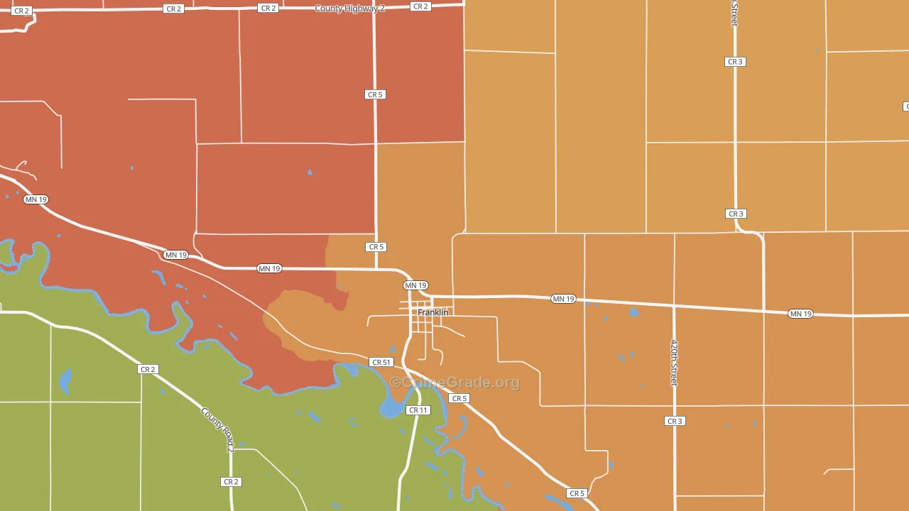 Franklin, MN Map of Murder Rates