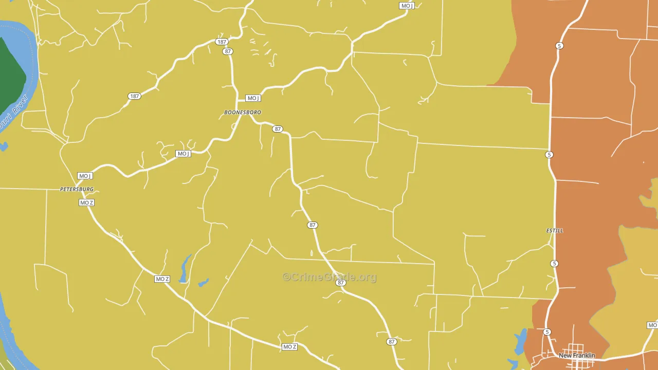 Franklin, MO Map of Murder Rates