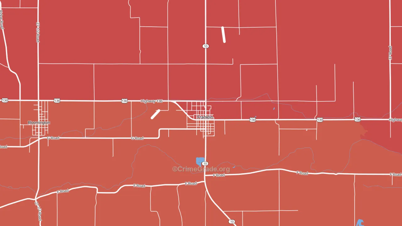 Franklin, NE Map of Murder Rates